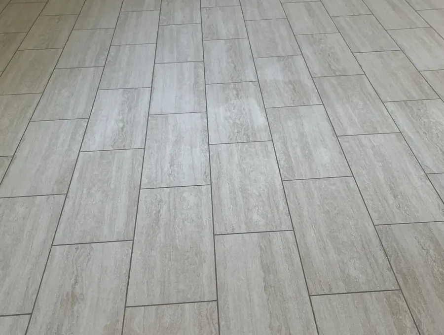 New plank flooring installed in a living area